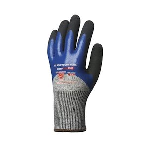 Coverguard - Gants anti coupures noir bleu HPPE enduit nitrile EUROCUT N505 (Pack de 5) Noir / Bleu Taille 6