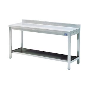 Table Inox de Travail avec Étagère et Dosseret Gamme 700 Virtus