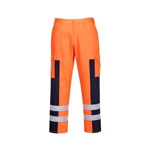 Portwest - Pantalon de travail renforcé sur les genoux haute visibilité Orange / Noir Taille SS