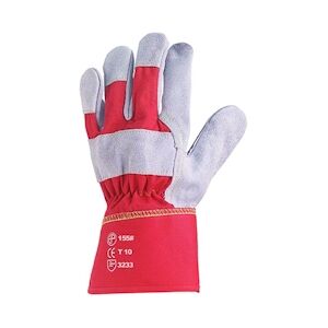 Coverguard - Gants Docker en croûte de vachette grise EUROSTRONG 155 (Pack de 60) Gris / Rouge Taille 8