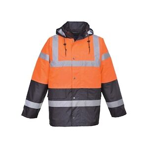 Portwest - Parka de travail bicolore imperméable HV Orange Taille MM