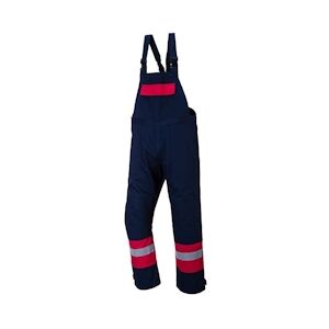 Portwest - Cotte à bretelles anti feu BIZFLAME PLUS Bleu Marine / Rouge Taille 2XLXXL