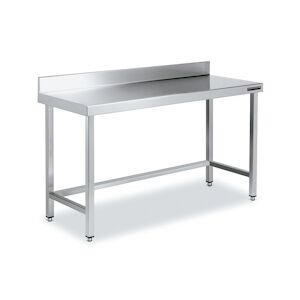 Distform Table de Travail Adossée Inox avec Renforts Gamme 600 Hauteur 600 Acier inoxydable1300x600 600x600x600mm