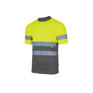 VELILLA T shirt technique bicolore haute visibilité VELILLA jaune gris T.M VelillaM