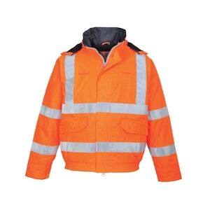 Portwest - Blouson de travail imperméable résistant à la flamme PILOTE HV Orange Taille 4XLXXXXL