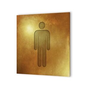 Panneau pictogramme de signalisation · Toilettes Hommes   Texture Gold DECOHO - Publicité