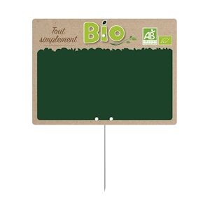 BEQUET Etiquette sans roulette pique-inox 'SIMPLEMENT BIO' neutre vert 20x15cm x10