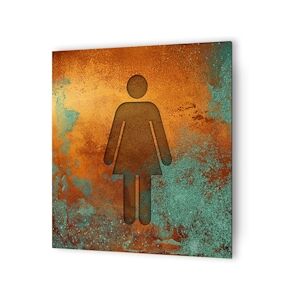 Panneau pictogramme de signalisation · Toilettes Femmes    Texture Cuivre DECOHO - Publicité