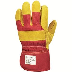 Coverguard - Gants anti froid jaune et rouge en croûte de vachette et molleton polaire EUROWINTER 330 (Pack de 60) Jaune / Rouge Taille 10 - Publicité