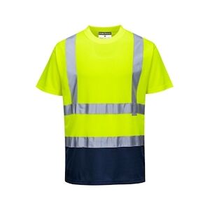 Portwest - Tee-shirt manches courtes bicolore HV Jaune / Bleu Marine Taille 6XLXXXXXXL