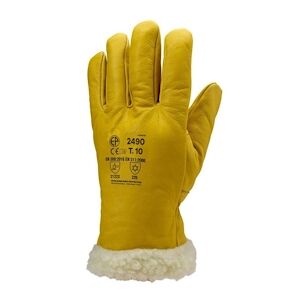 Coverguard - Gants anti froid jaune fleur de vachette fourrés EUROWINTER ISLANDE (Pack de 6) Jaune Taille 8 - Publicité