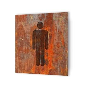 Panneau pictogramme de signalisation · Toilettes Hommes   Texture Rouille DECOHO - Publicité