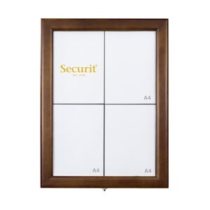 Securit® VisionClair : Présentoir LED en Bois Marron pour Menus de Restaurant. 4xA4 - Publicité