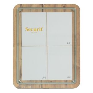 Securit® GlassStar Présentoir en Chêne 4 feuilles A4 - Publicité