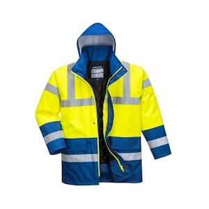 Portwest - Parka de travail bicolore TRAFFIC HV Jaune / Bleu Roi Taille XSXS