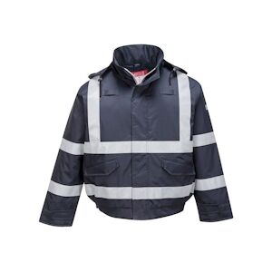 Portwest - Blouson de pluie chaud résistant à la flamme multi risques BIZFLAME Bleu Marine Taille 5XLXXXXXL