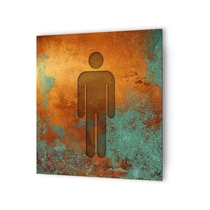 Panneau pictogramme de signalisation · Toilettes Hommes   Texture Cuivre DECOHO - Publicité