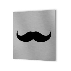 Pictogramme WC toilettes vestiaire Hommes format 20 cm x 20 cm  - Modèle Moustache DECOHO - Publicité