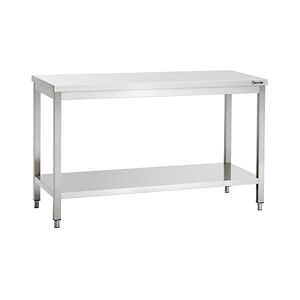 Bartscher Table de travail en acier inoxydable avec tablette inférieure 600 mm de profondeur 850 mm de hauteur