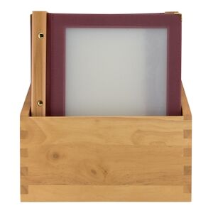 Securit® Box de 20 protège-menus A4 - Rouge bordeaux - Gamme Bois - Inserts inclus - Publicité