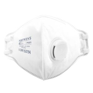 Portwest - Masques jetables pliables FFP3 (Pack de 20) Blanc Taille Unique - Publicité