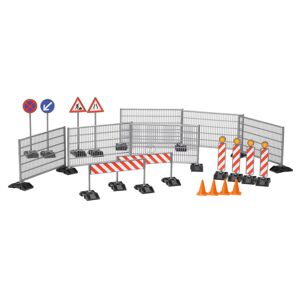 Bruder Jouet Accessoires de chantier clôtures, barrières, panneaux de signalisation et cônes unisexe - Publicité
