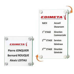 Edimeta Plaque signalétique CristalSign® 125 x 155 x 30 mm