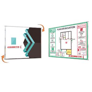 Edimeta Plaque signalétique CristalSign / Slim® 150 x 150 mm extraplate