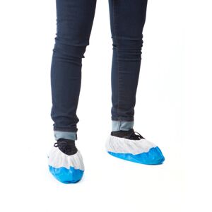 MUTEXIL Sur-Chaussures Polypro Blanche Fond Plastifié Bleu 60µ
