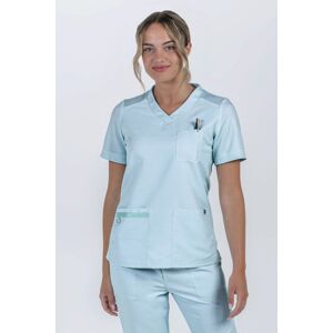 DYNEKE Blouse médicale en microfibre tricotée vert