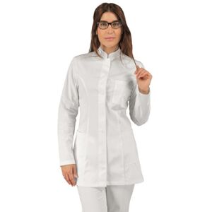 Tunique medicale blanche Coton Stretch manches longues Isacco