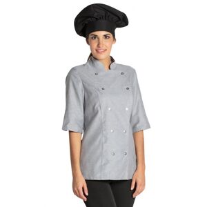 DYNEKE Veste grise de cuisine manches 3/4 Lady Chef Look