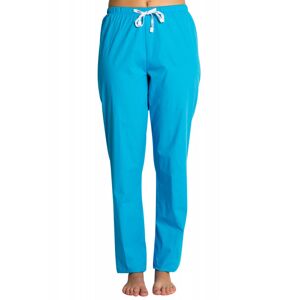 DYNEKE Pantalon médical bleu turquoise, coupe unisexe stretch