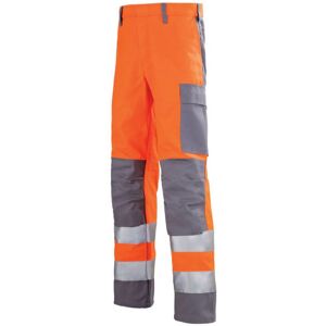 Adolphe Lafont Pantalon de travail Hivi orange fluo et gris acier mars