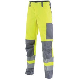 Adolphe Lafont Pantalon de travail Hivi jaune fluo et gris acier mars