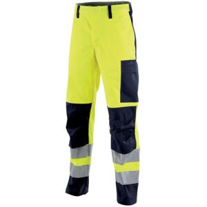 Adolphe Lafont Pantalon de travail Protect Hivi jaune fluo et bleu marine Lafont