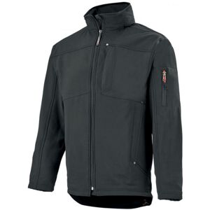 Adolphe Lafont Veste de travail stretch et multipoches softshell noir, interieur polaire