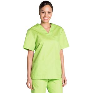 DYNEKE Tunique medicale vert pistache mixte col en V