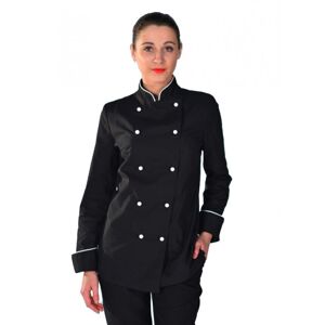 ISACCO Veste de cuisine noire et blanche pour Femme