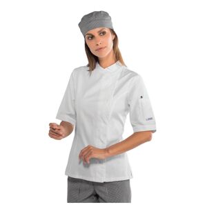 ISACCO Veste blanche de cuisine Femme manches courtes 100% coton