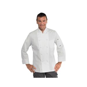 ISACCO Veste blanche de cuisine pas cher coupe slim 100% coton