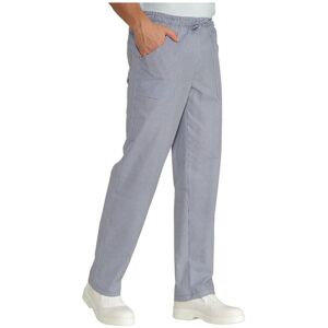 ISACCO Pantalon Cuisinier Pied De Poule Blanc et Bleu