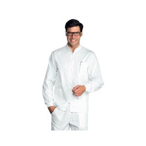 ISACCO Tunique Medicale Samarcanda Poignets Serres Blanc 100% Coton