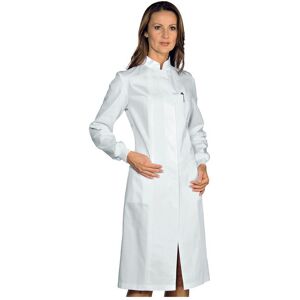 ISACCO Blouse Medicale Blanche 100% Coton Ponza Poignets Serres