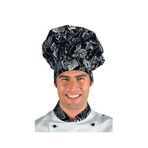 ISACCO Toque de chef cuisinier noir blanc