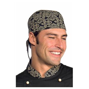 ISACCO Toque Bandana Cuisine Noir Biscuit