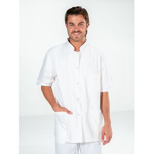 Mylookpro Tunique medicale blanche 100% coton manches courtes DENIS