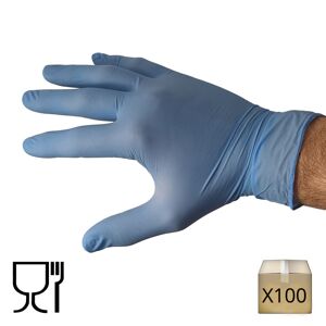 Kalissya x100 Gants jetables en nitrile bleu non poudrés Kalissya