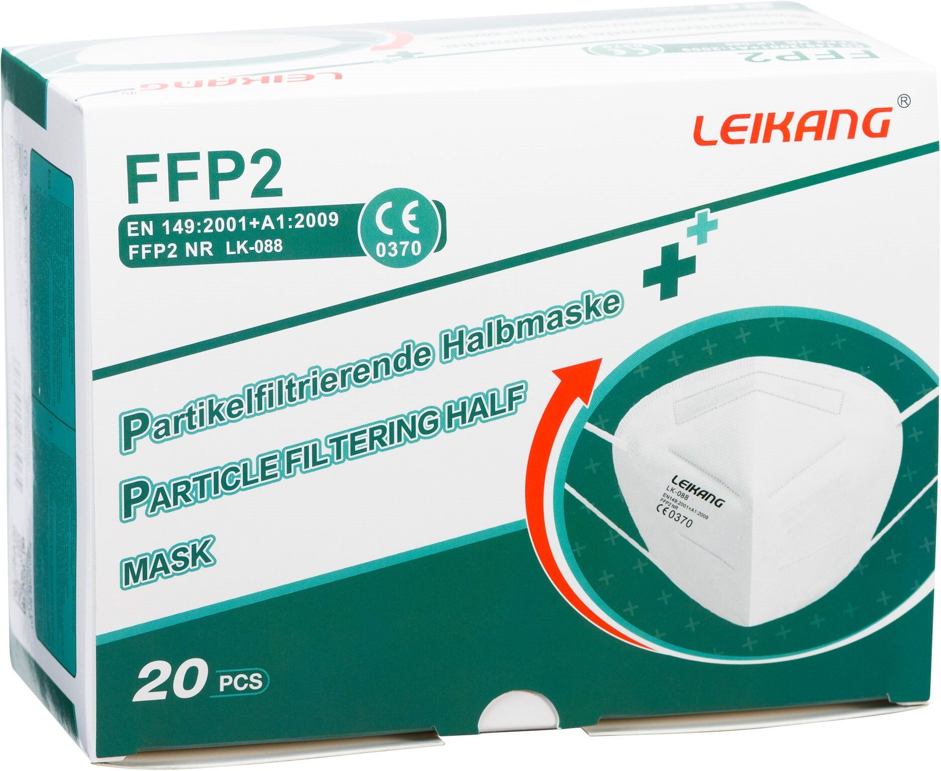 Masque de protection respiratoire FFP2 - Lot de 20 Carbone