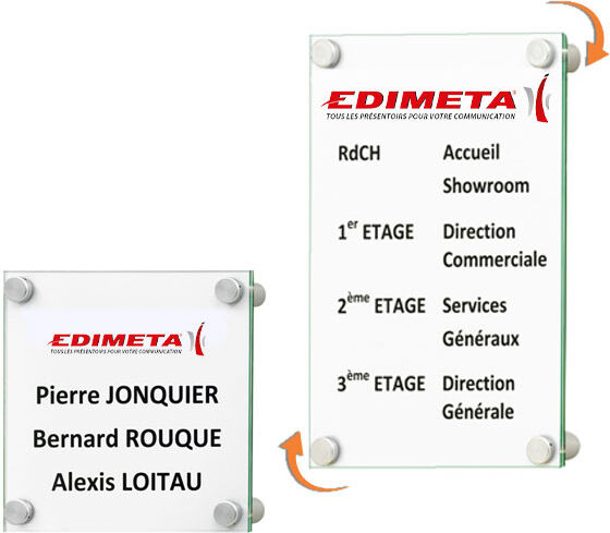 Edimeta Plaque signalétique CristalSign® 200 x 200 x 30 mm